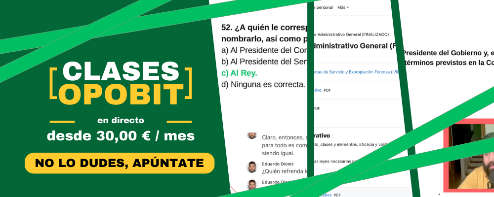 Clases OPOBIT en directo desde 30€ al mes, no lo dudes, apúntate